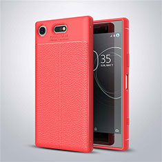 Silikon Hülle Handyhülle Gummi Schutzhülle Leder Tasche für Sony Xperia XZ1 Compact Rot