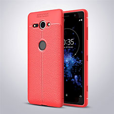 Silikon Hülle Handyhülle Gummi Schutzhülle Leder Tasche für Sony Xperia XZ2 Compact Rot