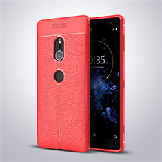 Silikon Hülle Handyhülle Gummi Schutzhülle Leder Tasche für Sony Xperia XZ2 Rot