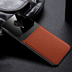 Silikon Hülle Handyhülle Gummi Schutzhülle Leder Tasche für Vivo X50 Lite Braun