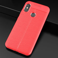 Silikon Hülle Handyhülle Gummi Schutzhülle Leder Tasche für Xiaomi Redmi 6 Pro Rot