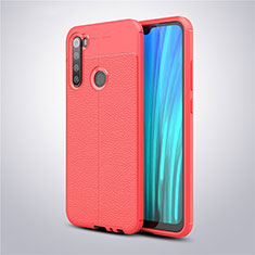 Silikon Hülle Handyhülle Gummi Schutzhülle Leder Tasche für Xiaomi Redmi Note 8 (2021) Rot