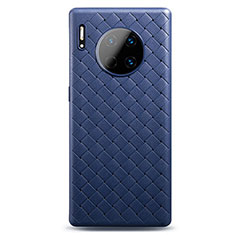 Silikon Hülle Handyhülle Gummi Schutzhülle Leder Tasche H01 für Huawei Mate 30 5G Blau