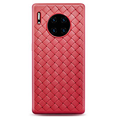 Silikon Hülle Handyhülle Gummi Schutzhülle Leder Tasche H01 für Huawei Mate 30 Pro Rot