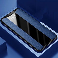 Silikon Hülle Handyhülle Gummi Schutzhülle Leder Tasche H01 für Oppo Find X Blau