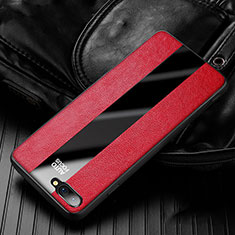 Silikon Hülle Handyhülle Gummi Schutzhülle Leder Tasche H01 für Oppo R15X Rot