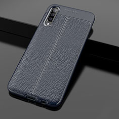 Silikon Hülle Handyhülle Gummi Schutzhülle Leder Tasche H01 für Samsung Galaxy A70 Blau