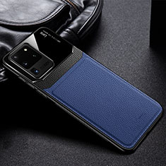 Silikon Hülle Handyhülle Gummi Schutzhülle Leder Tasche H01 für Samsung Galaxy S20 Ultra 5G Blau