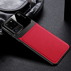 Silikon Hülle Handyhülle Gummi Schutzhülle Leder Tasche H01 für Samsung Galaxy S20 Ultra 5G Rot