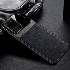 Silikon Hülle Handyhülle Gummi Schutzhülle Leder Tasche H01 für Samsung Galaxy S20 Ultra 5G Schwarz