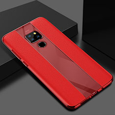 Silikon Hülle Handyhülle Gummi Schutzhülle Leder Tasche H02 für Huawei Mate 20 Rot