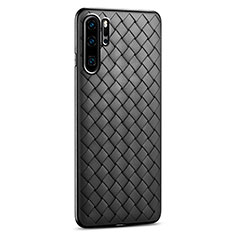 Silikon Hülle Handyhülle Gummi Schutzhülle Leder Tasche H02 für Huawei P30 Pro Schwarz