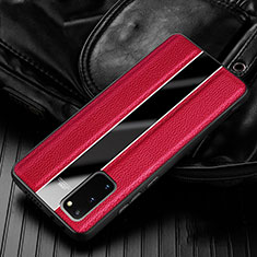 Silikon Hülle Handyhülle Gummi Schutzhülle Leder Tasche H02 für Samsung Galaxy S20 5G Rot