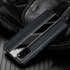 Silikon Hülle Handyhülle Gummi Schutzhülle Leder Tasche H02 für Samsung Galaxy S20 Schwarz
