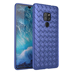 Silikon Hülle Handyhülle Gummi Schutzhülle Leder Tasche H03 für Huawei Mate 20 Blau