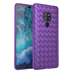 Silikon Hülle Handyhülle Gummi Schutzhülle Leder Tasche H03 für Huawei Mate 20 Violett