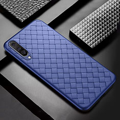 Silikon Hülle Handyhülle Gummi Schutzhülle Leder Tasche H03 für Samsung Galaxy A70 Blau