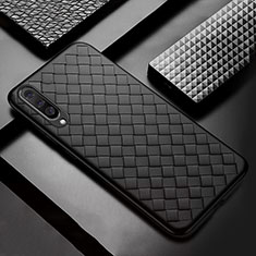 Silikon Hülle Handyhülle Gummi Schutzhülle Leder Tasche H03 für Samsung Galaxy A70 Schwarz