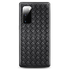 Silikon Hülle Handyhülle Gummi Schutzhülle Leder Tasche H03 für Samsung Galaxy S20 Schwarz