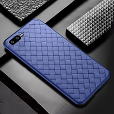 Silikon Hülle Handyhülle Gummi Schutzhülle Leder Tasche H04 für Oppo K1 Blau