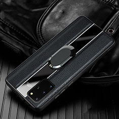 Silikon Hülle Handyhülle Gummi Schutzhülle Leder Tasche H04 für Samsung Galaxy S20 Plus 5G Schwarz
