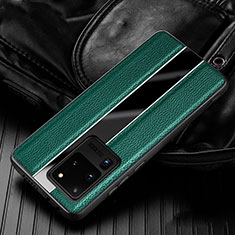 Silikon Hülle Handyhülle Gummi Schutzhülle Leder Tasche H04 für Samsung Galaxy S20 Ultra 5G Grün