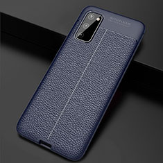 Silikon Hülle Handyhülle Gummi Schutzhülle Leder Tasche H05 für Samsung Galaxy S20 5G Blau