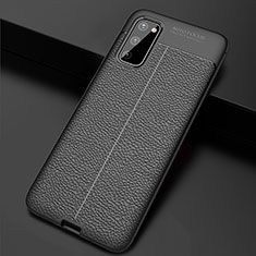 Silikon Hülle Handyhülle Gummi Schutzhülle Leder Tasche H05 für Samsung Galaxy S20 5G Schwarz