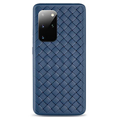 Silikon Hülle Handyhülle Gummi Schutzhülle Leder Tasche H05 für Samsung Galaxy S20 Plus 5G Blau