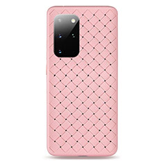 Silikon Hülle Handyhülle Gummi Schutzhülle Leder Tasche H05 für Samsung Galaxy S20 Plus 5G Rosa