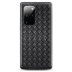 Silikon Hülle Handyhülle Gummi Schutzhülle Leder Tasche H05 für Samsung Galaxy S20 Plus 5G Schwarz