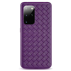 Silikon Hülle Handyhülle Gummi Schutzhülle Leder Tasche H05 für Samsung Galaxy S20 Plus 5G Violett