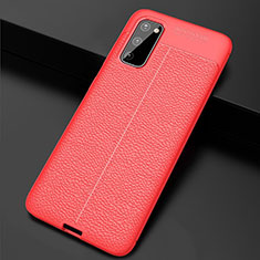 Silikon Hülle Handyhülle Gummi Schutzhülle Leder Tasche H05 für Samsung Galaxy S20 Rot