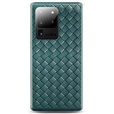 Silikon Hülle Handyhülle Gummi Schutzhülle Leder Tasche H05 für Samsung Galaxy S20 Ultra 5G Grün