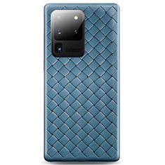 Silikon Hülle Handyhülle Gummi Schutzhülle Leder Tasche H05 für Samsung Galaxy S20 Ultra 5G Hellblau