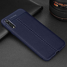 Silikon Hülle Handyhülle Gummi Schutzhülle Leder Tasche H07 für Huawei P20 Pro Blau