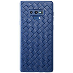 Silikon Hülle Handyhülle Gummi Schutzhülle Leder Tasche L01 für Samsung Galaxy Note 9 Blau