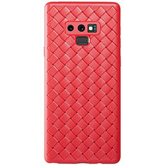 Silikon Hülle Handyhülle Gummi Schutzhülle Leder Tasche L01 für Samsung Galaxy Note 9 Rot