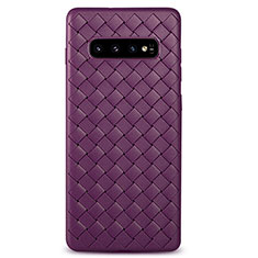 Silikon Hülle Handyhülle Gummi Schutzhülle Leder Tasche L02 für Samsung Galaxy S10 5G Violett