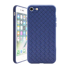 Silikon Hülle Handyhülle Gummi Schutzhülle Leder Tasche S01 für Apple iPhone 8 Blau