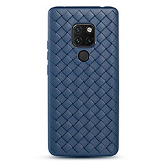 Silikon Hülle Handyhülle Gummi Schutzhülle Leder Tasche S01 für Huawei Mate 20 Blau