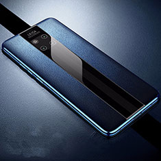 Silikon Hülle Handyhülle Gummi Schutzhülle Leder Tasche S01 für Huawei Mate 20 Pro Blau