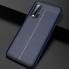 Silikon Hülle Handyhülle Gummi Schutzhülle Leder Tasche S01 für Huawei Nova 6 5G Blau