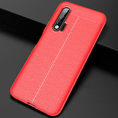 Silikon Hülle Handyhülle Gummi Schutzhülle Leder Tasche S01 für Huawei Nova 6 5G Rot