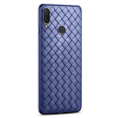 Silikon Hülle Handyhülle Gummi Schutzhülle Leder Tasche S01 für Huawei P Smart (2019) Blau