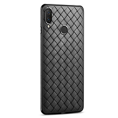 Silikon Hülle Handyhülle Gummi Schutzhülle Leder Tasche S01 für Huawei P Smart (2019) Schwarz