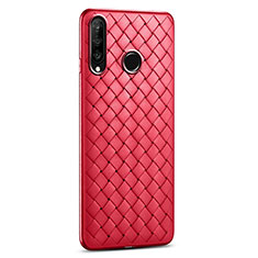 Silikon Hülle Handyhülle Gummi Schutzhülle Leder Tasche S01 für Huawei P30 Lite Rot