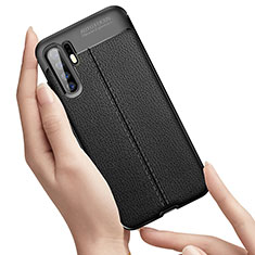 Silikon Hülle Handyhülle Gummi Schutzhülle Leder Tasche S01 für Huawei P30 Pro New Edition Schwarz