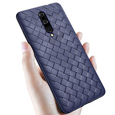 Silikon Hülle Handyhülle Gummi Schutzhülle Leder Tasche S01 für OnePlus 7 Pro Blau