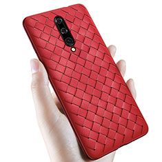 Silikon Hülle Handyhülle Gummi Schutzhülle Leder Tasche S01 für OnePlus 7 Pro Rot